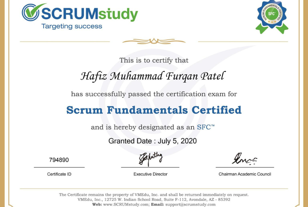 Scrum Fundamentals Certified (SFC)®